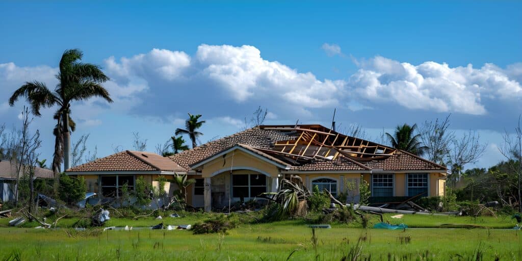 Damaged Florida home